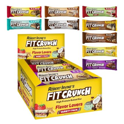 FITCRUNCH Snack Size Protein Bars, 6-Layer Baked Bar, 3g of Sugar,