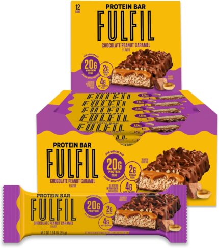 FULFIL Protein Bars, Chocolate Peanut Caramel Flavored, Gluten Free