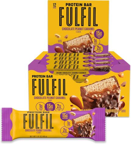 FULFIL Protein Snack Bars, Chocolate Peanut Caramel Flavored, Gluten