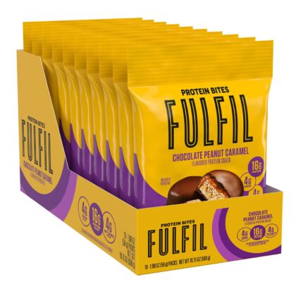 FULFIL Protein Snack Bites, Chocolate Peanut Caramel Flavored, Gluten