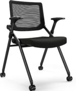 FYLICA Foldable Office Chair with PU Wheels and Smooth