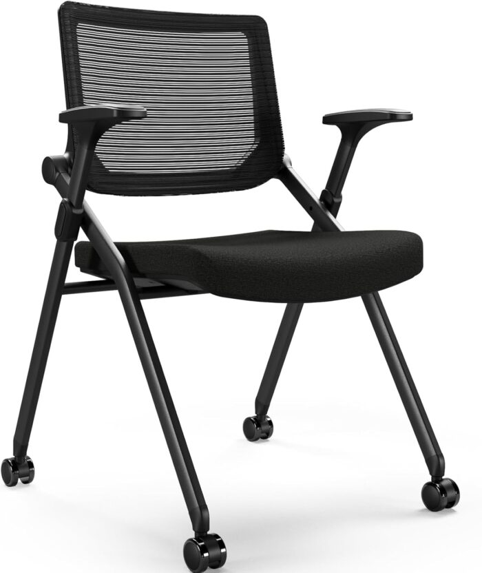 FYLICA Foldable Office Chair with PU Wheels and Smooth