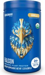 Falcon Organic Vegan Protein Powder Vanilla, 24g Protein, Sugar Free,