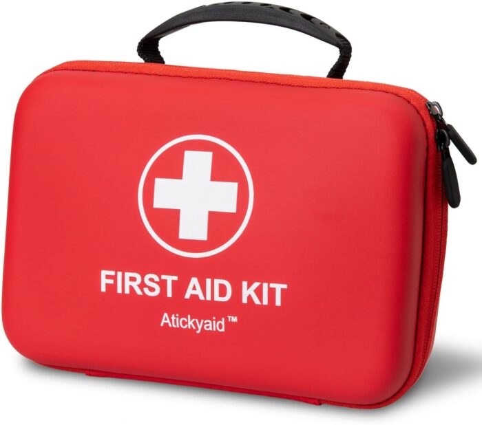 First Aid Kit 340 Piece, Premium Waterproof Hard Shell Medical Kit for