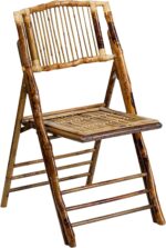 Flash Furniture Folding Bohemian Bamboo Chairs with Curved Backs,