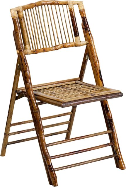 Flash Furniture Folding Bohemian Bamboo Chairs with Curved Backs,