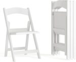 Flash Furniture Hercules Series Folding Chair - White Resin - Set of 4