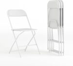 Flash Furniture Hercules Series Plastic Folding Chair - White - 4 Pack