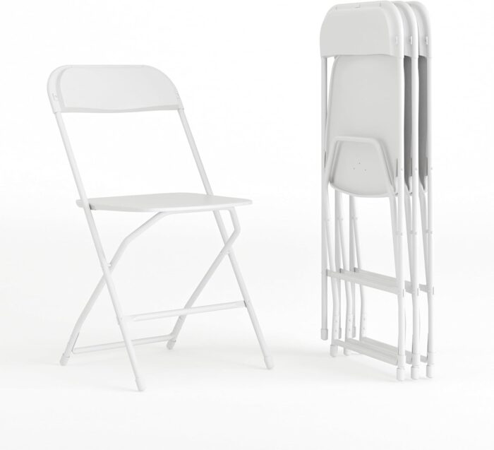 Flash Furniture Hercules Series Plastic Folding Chair - White - 4 Pack