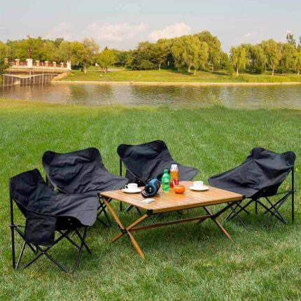 Folding Camping Chair, Portable Outdoor Backpacking Chair for Fishing,