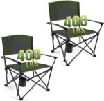 Folding Camping Chairs 2 Pack, Heavy Duty Camping Chairs for Adults