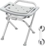 Folding Shower Chair Seat, 17.5" Stainless Steel Small Shower Chair