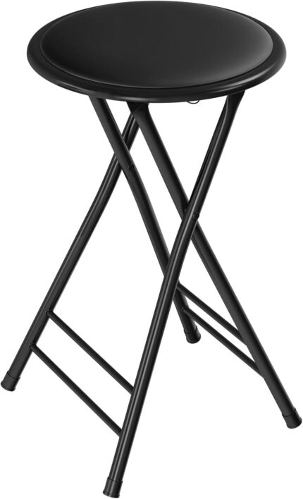 Folding Stool - Backless 24-Inch Stool with 225lb Capacity for Kitchen
