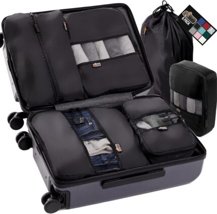GORILLA GRIP 6 Set Packing Cubes, Travel Essentials for Suitcase, Mesh