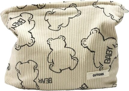 GUTGNK Women's Cosmetic Bag, Cute Bear Travel Cosmetic Bag Small