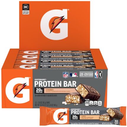 Gatorade Whey Protein Recover Bars, S'mores, 12 Count(Pack of 1)