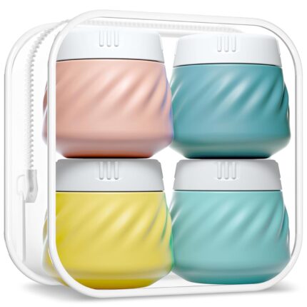 Gemice Silicone Cream Jars TSA Approved Travel Size Containers with