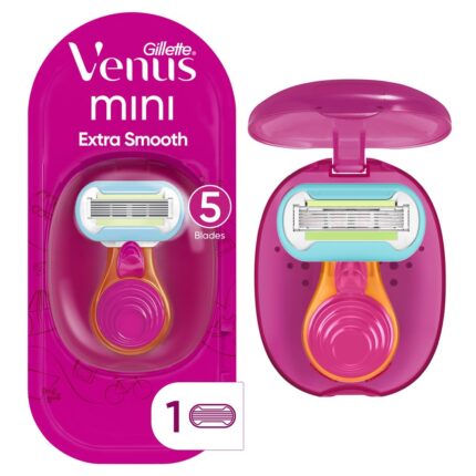 Gillette Venus Extra Smooth Travel Razor Kit for Women, Mini Handle +