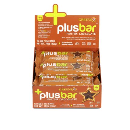 Greens+ Plusbar Protein, Dark Chocolate, 15g Whey Protein Isolate,