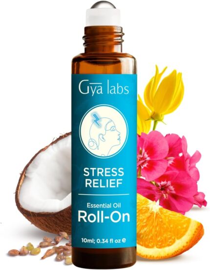 Gya Labs Stress Relief Essential Oil Roll on - Relaxing Gifts for