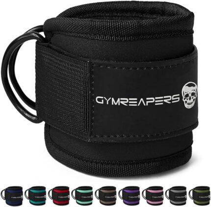 Gymreapers Ankle Straps (Pair) For Cable Machine Kickbacks,