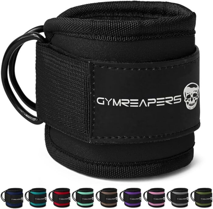 Gymreapers Ankle Straps (Pair) For Cable Machine Kickbacks,