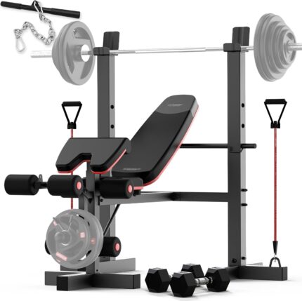 HARISON 6 in 1 Weight Bench Set with Leg Extension and