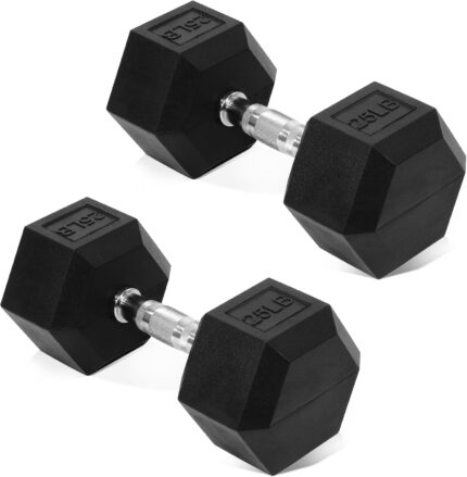 Hex Dumbbells Rubber Coated Hand Weights Pairs for Exercises