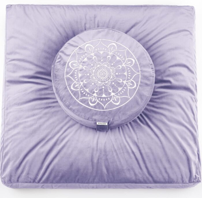 Hihealer Meditation Cushion - Large Velvet Zafu Floor Pillow for