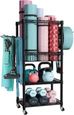 Home Gym Storage, 3 Tiers Workout Equipment Organizer with