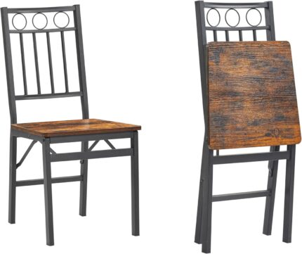 JOIN IRON Folding Dining Chair Set of 2, Foldable Kitchen Chairs,