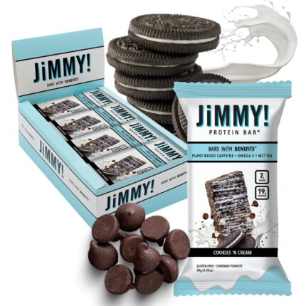 JiMMY'S! Functional Protein Bar - Cookies and Cream -12 Count - 18g