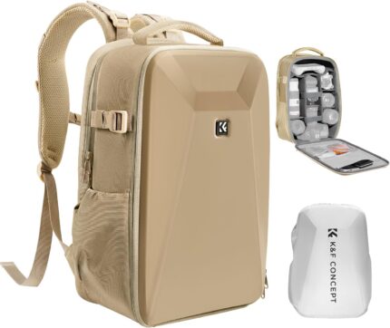 K&F Concept Camera Backpack,Hardshell Photography DSLR Camera Bag with