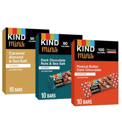 KIND Bar Minis, Variety Pack, Dark Chocolate Nuts and Sea Salt, Peanut