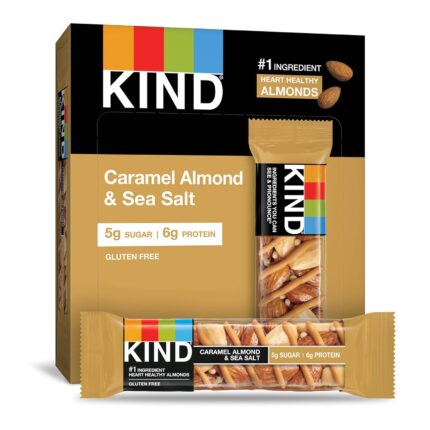 KIND Snack Bars, Caramel Almond & Sea Salt, 5g Sugar | 6g Protein,