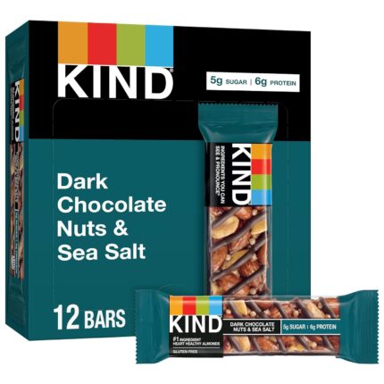KIND Snack Bars, Dark Chocolate Nuts & Sea Salt, 5g Sugar | 6g