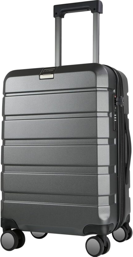 KROSER Hardside Expandable Carry On Luggage with Spinner Wheels &