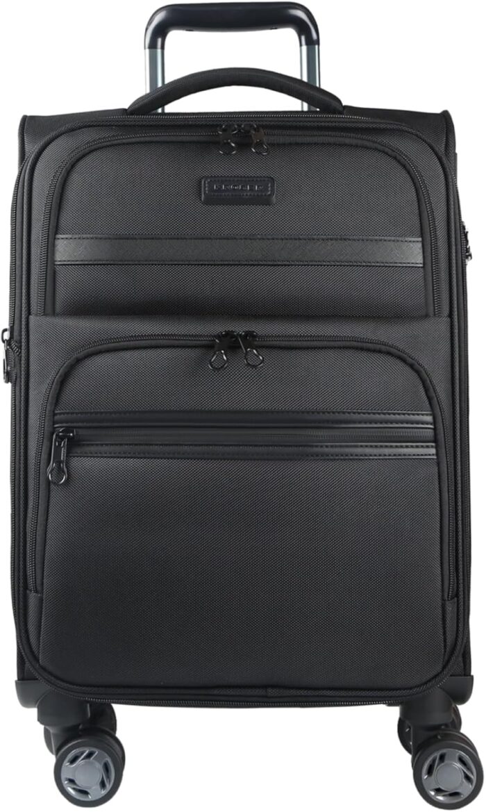 KROSER Softside Expandable Carry On Luggage with Spinner Wheels &