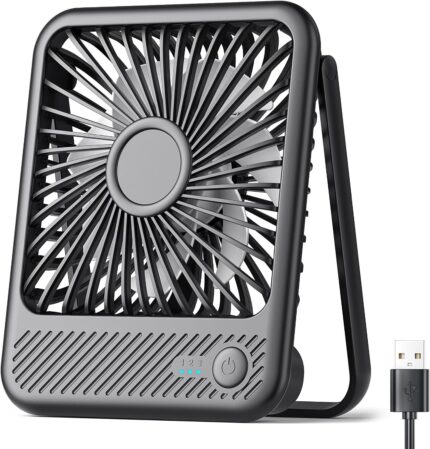 Koonie USB Desk Fan, Strong Wind Ultra Quiet Small Personal Fan with