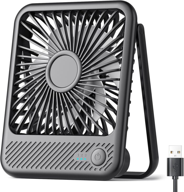 Koonie USB Desk Fan, Strong Wind Ultra Quiet Small Personal Fan with