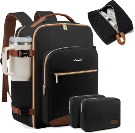 LOVEVOOK 40L Large Travel Backpack for Women Men, 17 Inch Carry on