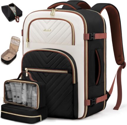LOVEVOOK Travel Backpack Carry on Flight Approved 40L,Waterproof TSA