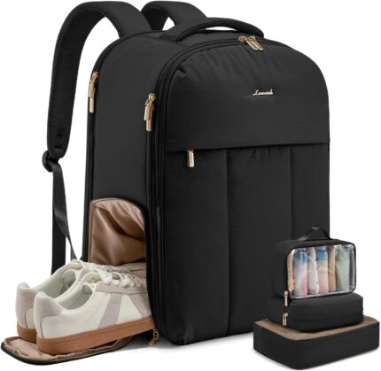 LOVEVOOK Travel Backpack for Women with Shoe Compartment, Puffer Carry
