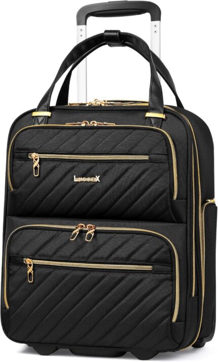 LUGGEX Underseat Carry On Luggage with Wheels, Stylish Lightweight