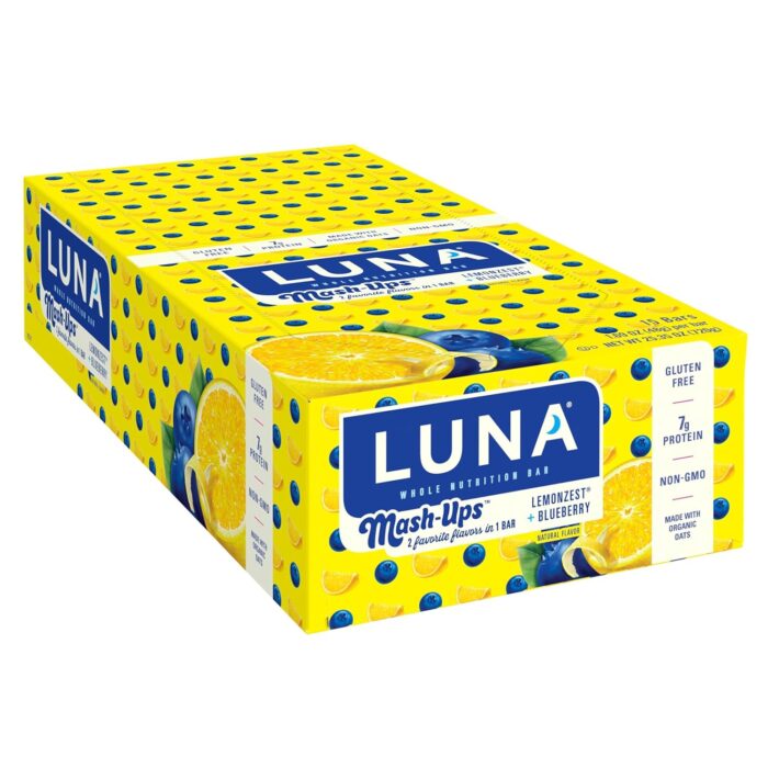 LUNA Bar - Mash-Ups LemonZest + Blueberry Flavor - Snack Bars -