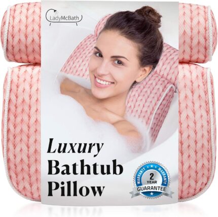 Lady McBath Bath Pillow - Luxury Bath Pillows for Tub Neck and Back