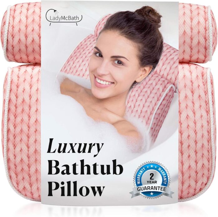 Lady McBath Bath Pillow - Luxury Bath Pillows for Tub Neck and Back