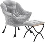 Lazy Chair with Folding Ottoman, Accent Chair Plush Upholstered with
