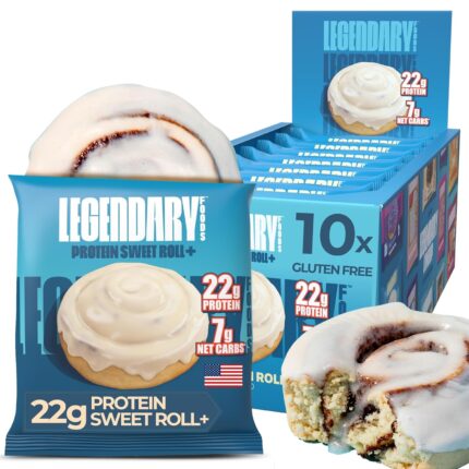 Legendary Foods 22g Protein Cinnamon Roll - Premium High Protien Bars,