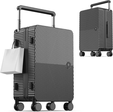 Lightweight Carry-on Luggage, PC Hard Shell Suitcase,Bounce Wide